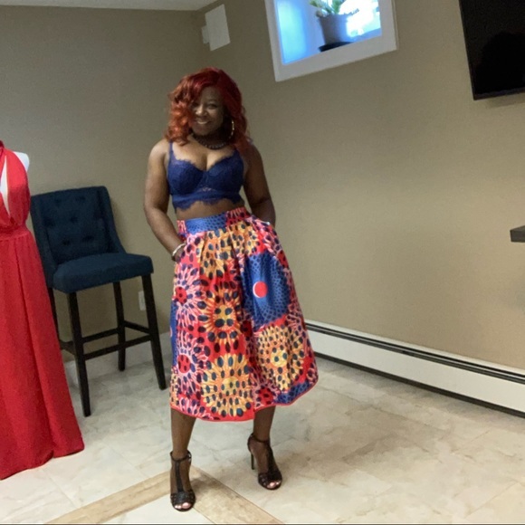 COPY - Vintage African Print long skirt - Picture 3 of 8